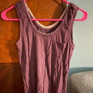 Icebreaker Merino wool tank.  Plum with light purple trim at neck